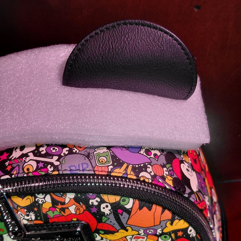 Loungefly Disney Parks Halloween Mickey Ears Mini Backpack Spooky Print NWT - Picture 13 of 15
